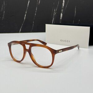 NEW GG1320O 002 GUCCI HAVANA PILOT UNISEX GUCCI EYEGLASSES